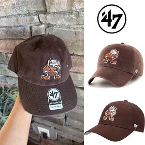 47 brand Mens Cleveland Browns Brownie the Elf Baseball Hat Vintage Retro Logo